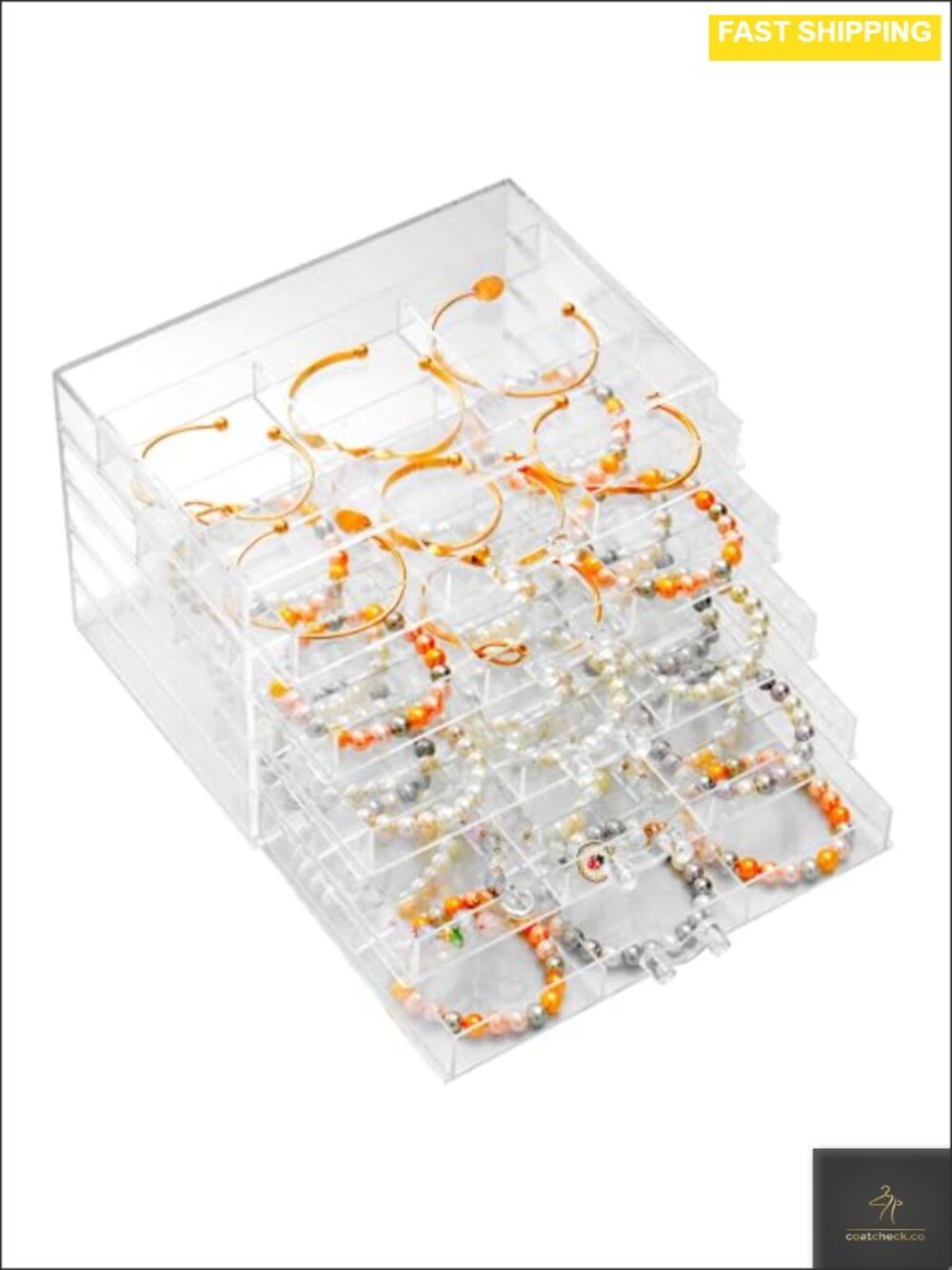 Earring Organizer Box 30 Compartments Acrylic Jewelry Storage Drawer
